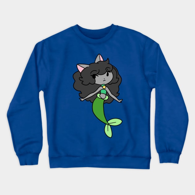 Pretty Mermaid Cat Girl Crewneck Sweatshirt by saradaboru